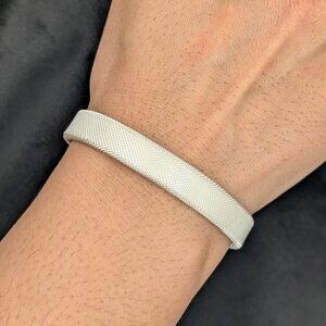 925 Sterling Silver Mesh Bangle Bracelet Minimalist Elegant